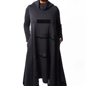 Dark grey heavy cotton trapeze style dress NWT